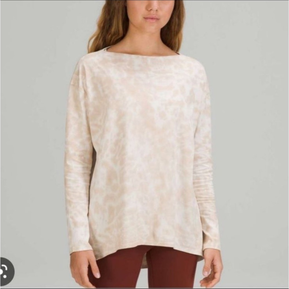 Lululemon Black Back In Action Long Sleeve tie die size 10